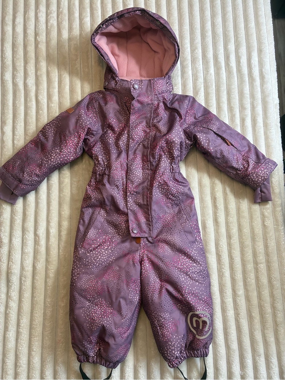 Minymo Girls Snowsuit | Size 12M | Detachable Hood | GUC